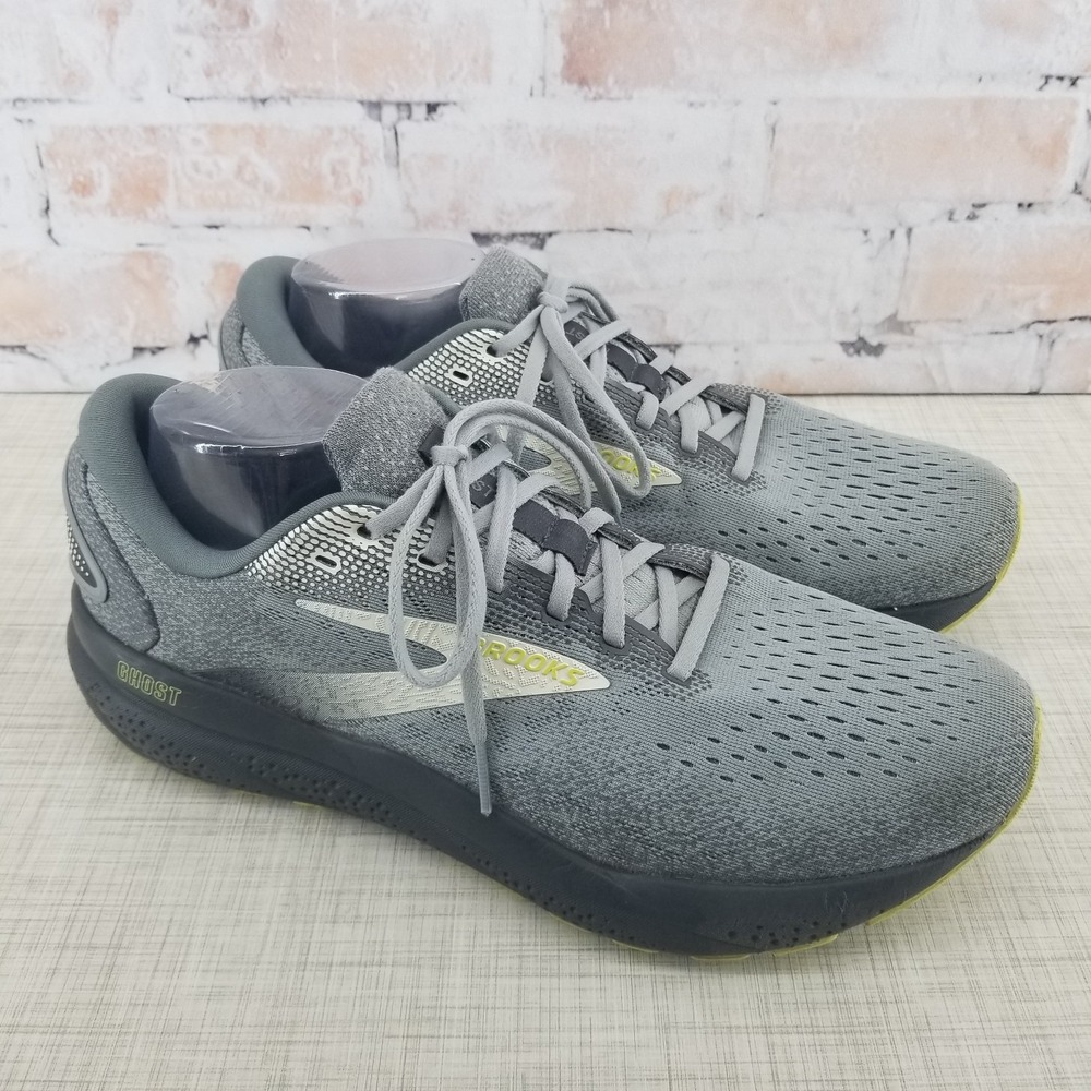 Brooks Ghost 16 Men's Running Sneakers Shoes Size 11.5 D Primer/Grey/Lime
